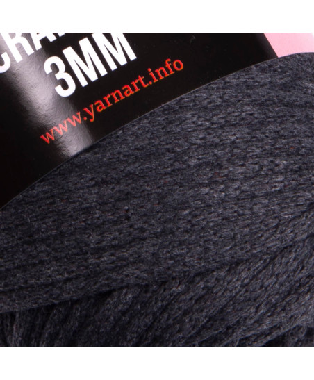 Knitted cord Macrame Cord 3 mm Yarn Art, dark gray (758)