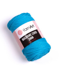 Knitted cord Macrame Cord 3 mm Yarn Art, turquoise (763)