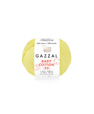 Yarn Gazzal Baby Cotton 25 soft yellow (3413)