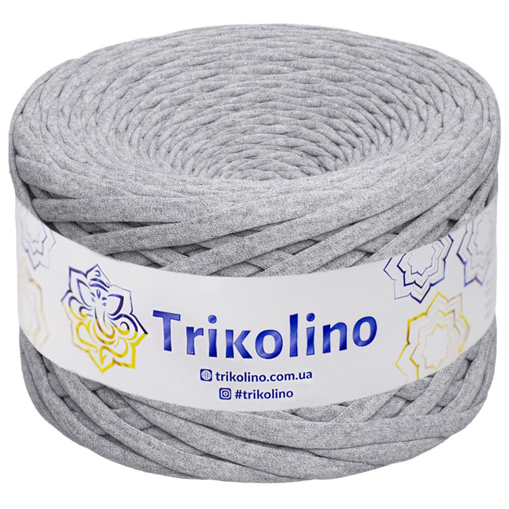 Трикотажная пряжа Trikolino 7-9 мм, серый меланж 100 м (301703) Трикотажная пряжа Trikolino 7-9 мм, серый меланж 100 м (301703)