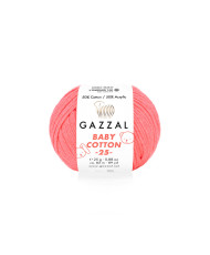 Yarn Gazzal Baby Cotton 25 Bright Pink Neon (3460)