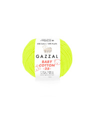 Yarn Gazzal Baby Cotton 25 Bright Yellow Neon (3462)