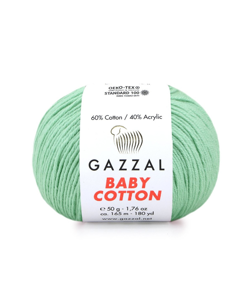 Yarn Gazzal Baby Cotton mint (3425) Yarn Gazzal Baby Cotton mint (3425)