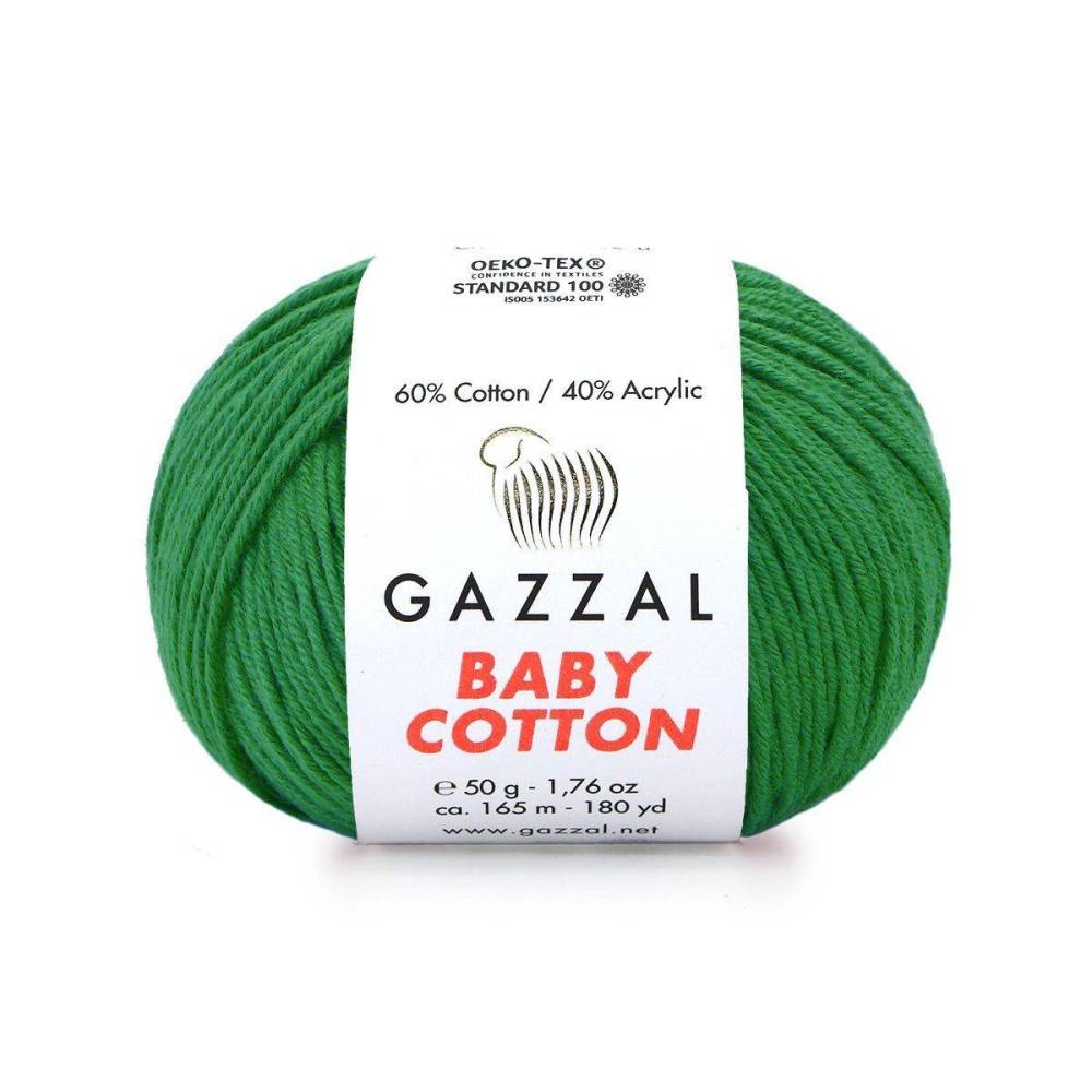 Пряжа Gazzal Baby Cotton зеленый (3456)