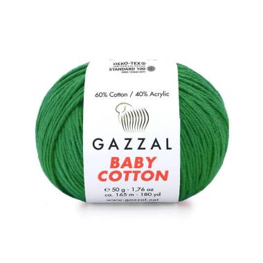 Пряжа Gazzal Baby Cotton зеленый (3456)