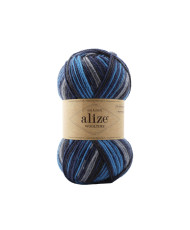 Yarn Alize Wooltime blue melange (11011)