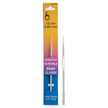 Crochet hook metal 0.6 mm, 12 cm, Pony (58670)