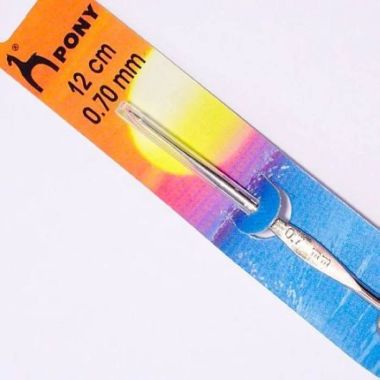 Crochet hook metal 0.7 mm, 12 cm, Pony (58680)
