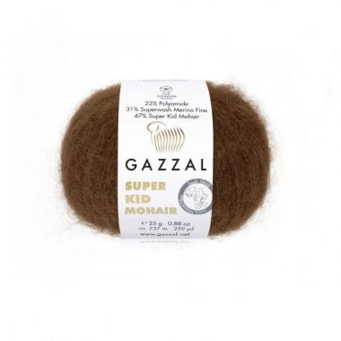 Пряжа Gazzal Super Kid Mohair коричневий (64400)
