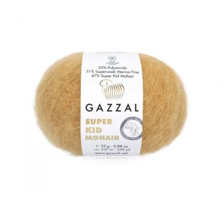 Пряжа Gazzal Super Kid Mohair стигла пшениця (64423)
