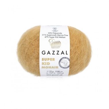 Пряжа Gazzal Super Kid Mohair спелая пшеница (64423)