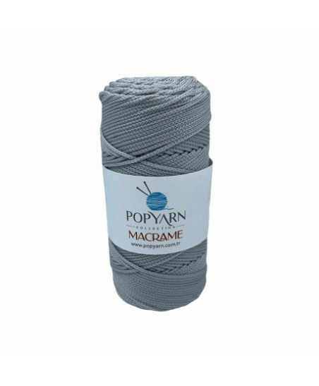 Polypropylene Cord Macrame Popyarn, silver (002)