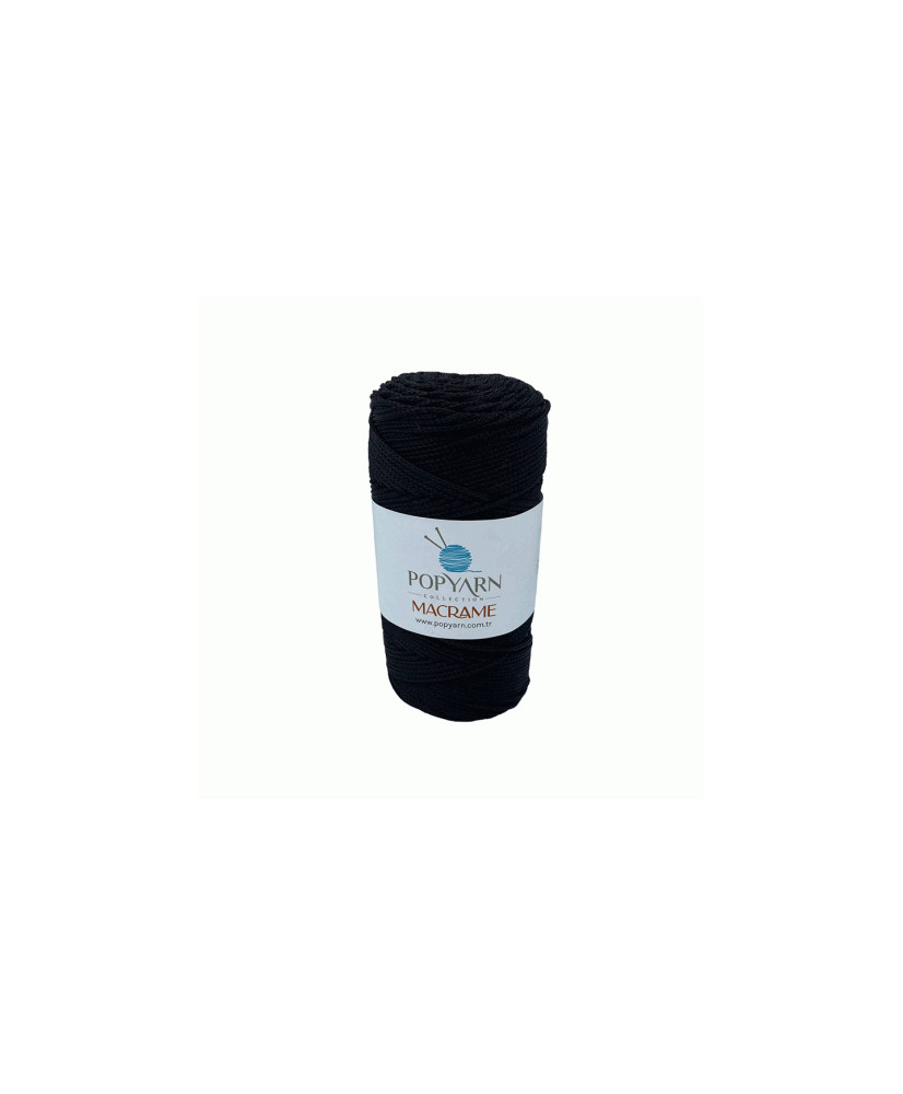 Polypropylene Cord Macrame Popyarn, black (015) Polypropylene Cord Macrame Popyarn, black (015)