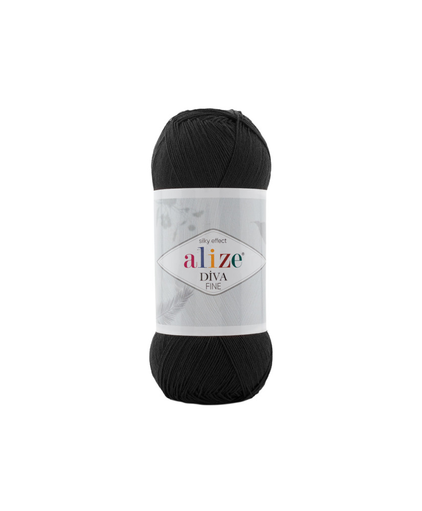 Yarn Alize Diva Fine black (60) Yarn Alize Diva Fine black (60)