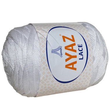 Пряжа стрічкова Lace Ayaz білий (1208)