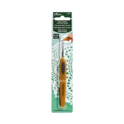 Гачок для в'язання Clover Soft Touch Steel Crochet Hook №0,75 мм (1025)