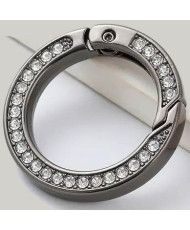 Rhinestone lobster ring 3.5*2.5 cm, dark nickel
