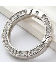 Rhinestone lobster ring 3.5*2.5 cm, silver