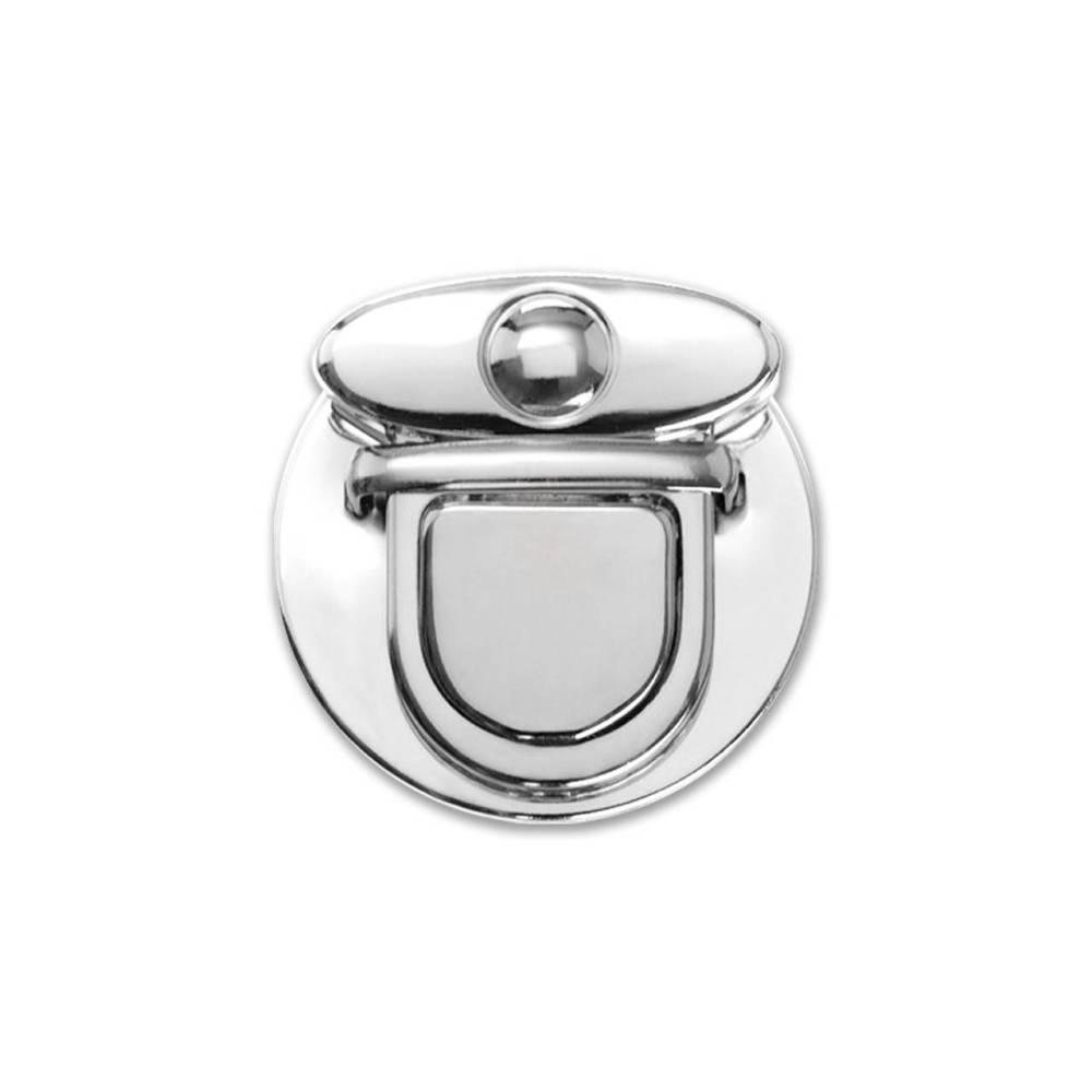 Key lock on screws round 4.5 cm, silver (61085)