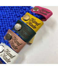 Handmade leather screw tag in assortment