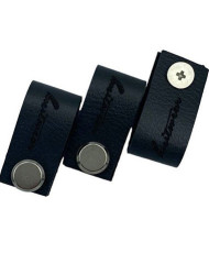 Handmade Knitwear Screw Tag, leather, handwritten font, anthracite