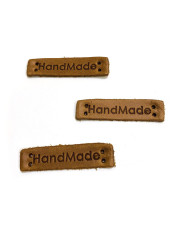 Sewing tag Handmade, leather, redhead