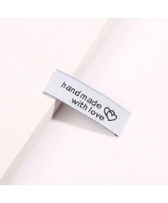 Sew-on tag HandMade with love, textile, white