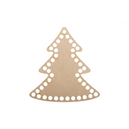Wooden bottom Christmas tree, 14*15 cm (11009)
