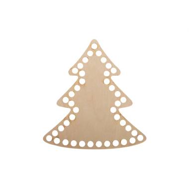 Wooden bottom Christmas tree, 14*15 cm (11009)