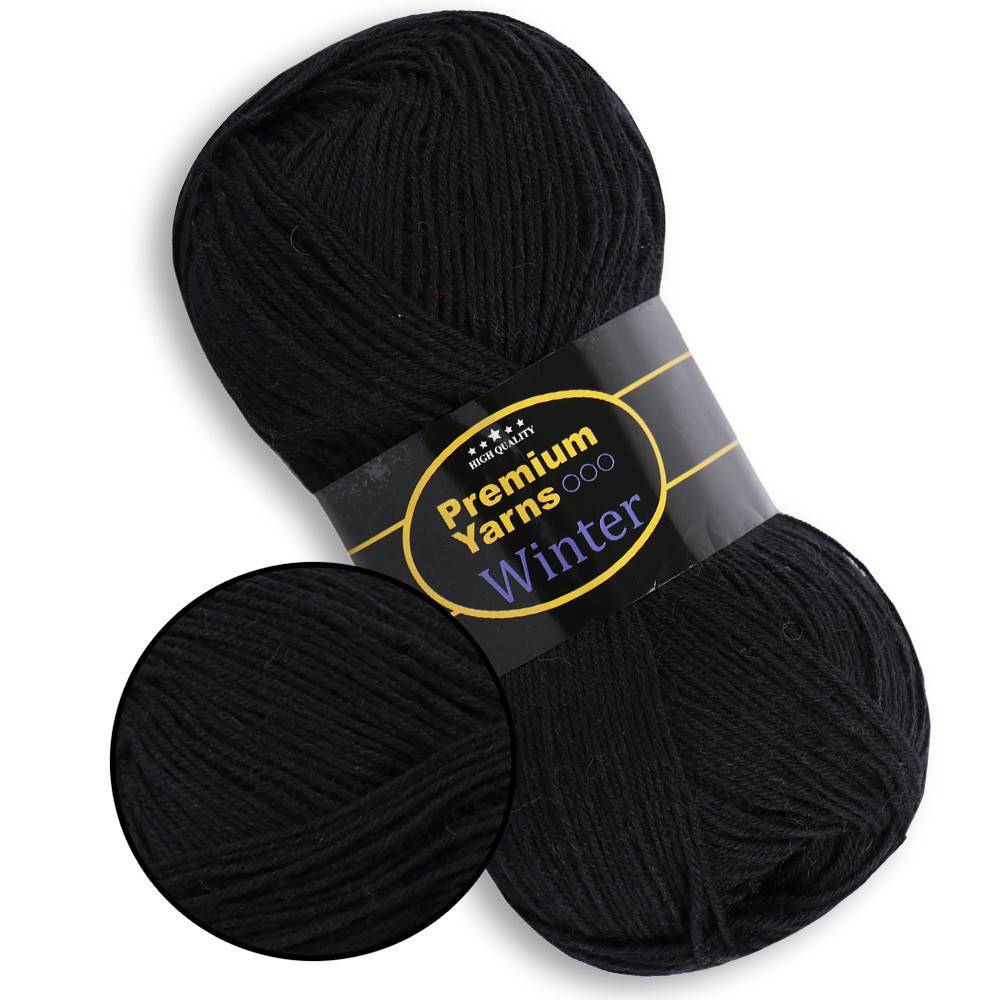 Пряжа Premium Yarns Winter, чорний (601) Пряжа Premium Yarns Winter, чорний (601)