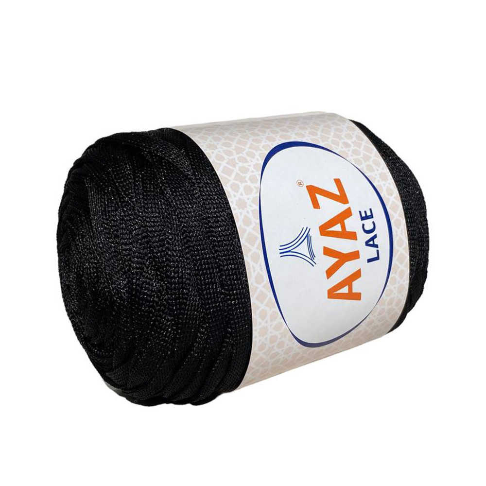 Ribbon yarn Lace Ayaz black (1217) Ribbon yarn Lace Ayaz black (1217)
