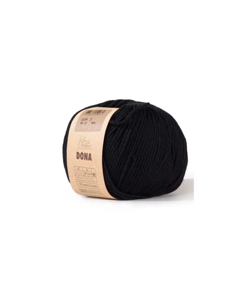 Merino wool yarn DONA Fibranatura - black (106-31) Merino wool yarn DONA Fibranatura - black (106-31)