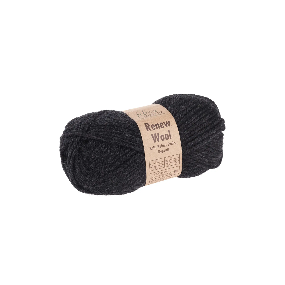 Пряжа Renew Wool Fibranatura, чорний (112) Пряжа Renew Wool Fibranatura, чорний (112)
