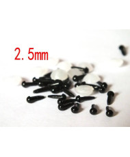 Premium black toy eyes on a leg with a twist, 2.5 mm