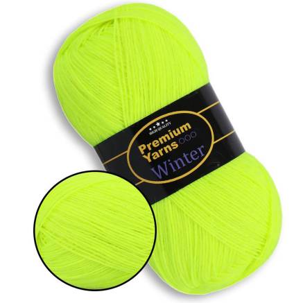 Пряжа Premium Yarns Winter, жёлтый неон (608)