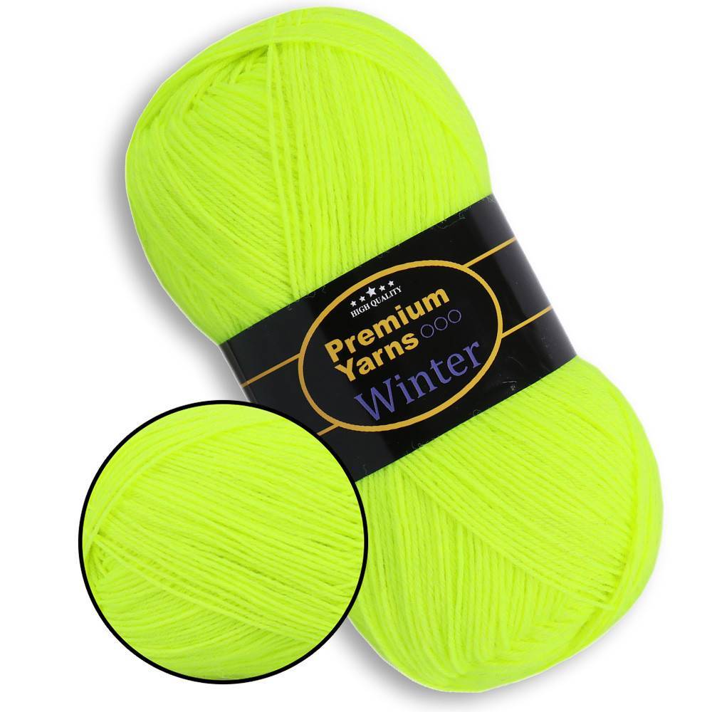 Пряжа Premium Yarns Winter, жёлтый неон (608)