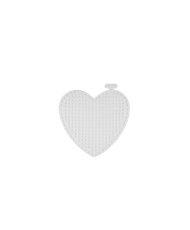 Plastic canvas heart 7.5x7 cm, white (KR046)