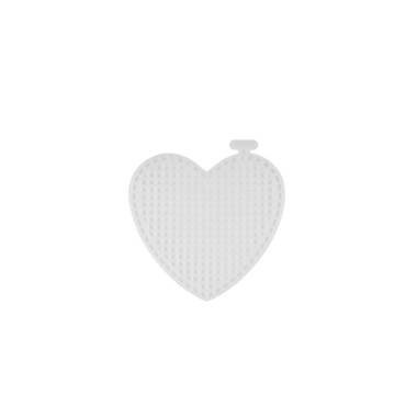 Plastic canvas heart 7.5x7 cm, white (KR046)
