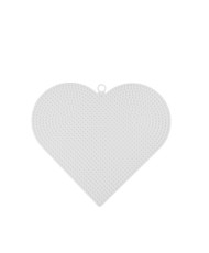 Plastic canvas heart 16.5x15 cm, white (KR047)