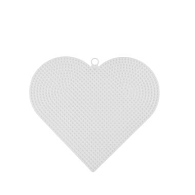 Plastic canvas heart 16.5x15 cm, white (KR047)