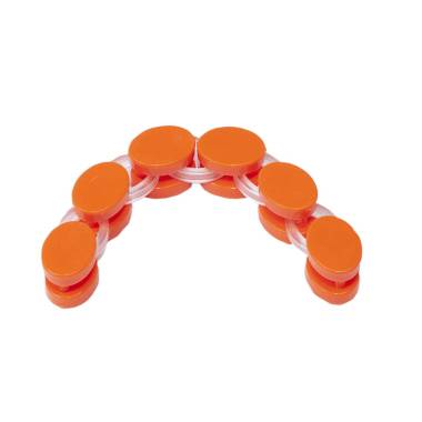 Bag chain handle plastic orange+transparent 6 rings, 20*2.5 cm (83048)
