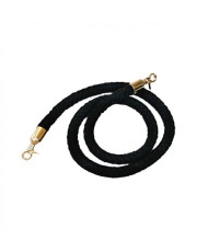 Bag handle with carabiners 120*1.6 cm, black (gold fittings)