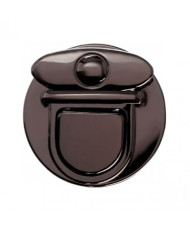 Key lock for bag round 5 cm, black metallic (61006)
