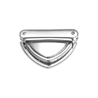 Key lock on clamps, triangular, 5 cm, silver (61008)