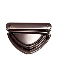 Key lock on clamps triangular 5 cm, black metallic (61009)