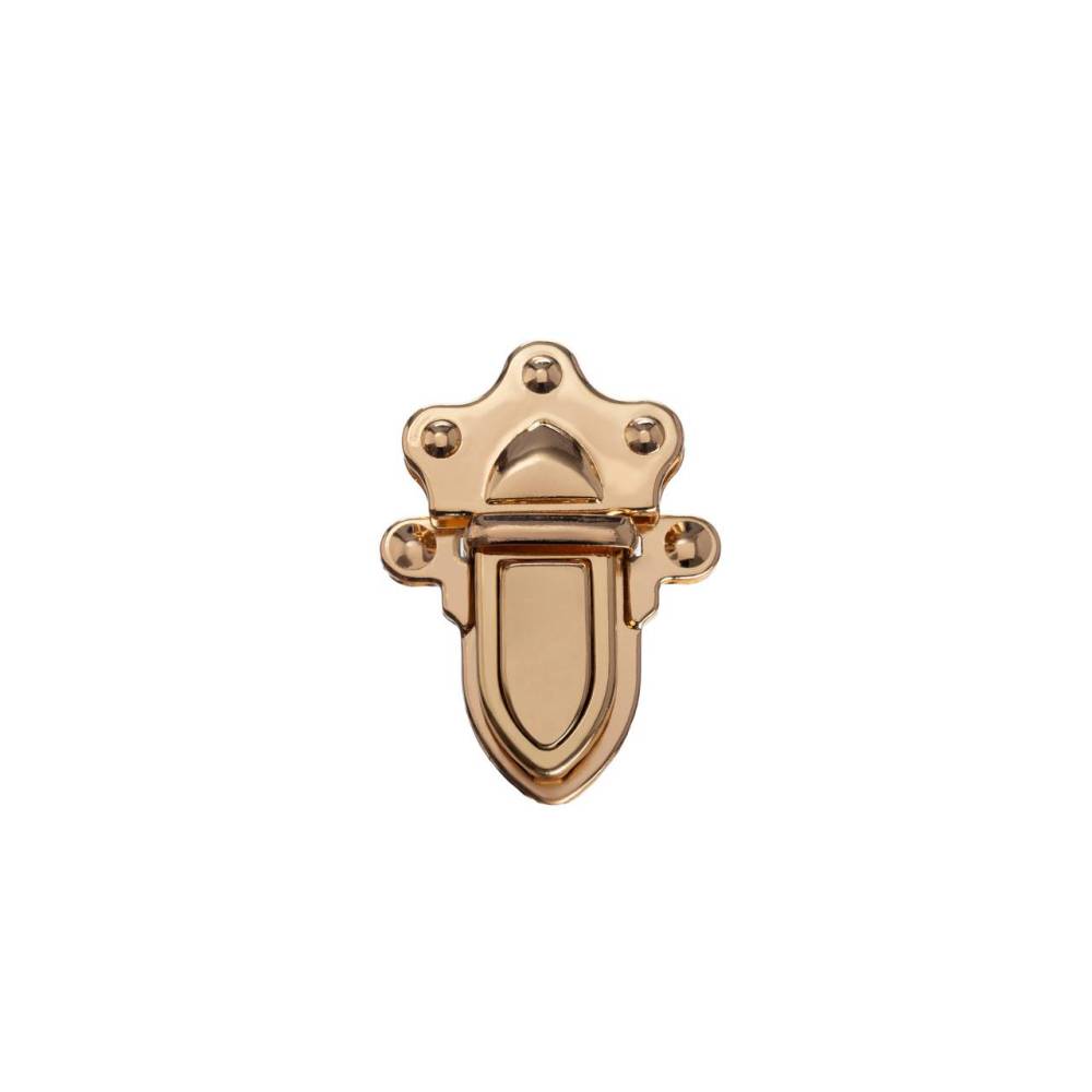 Key lock for bag, shaped, 5 cm, gold (61010)