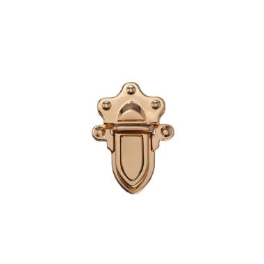 Key lock for bag, shaped, 5 cm, gold (61010)