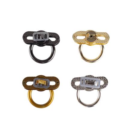 Bag lock oval 5*2 cm, bronze (61078)