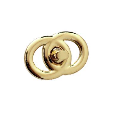 Twist lock for bags Rings 4*2.6 cm, gold (61088)