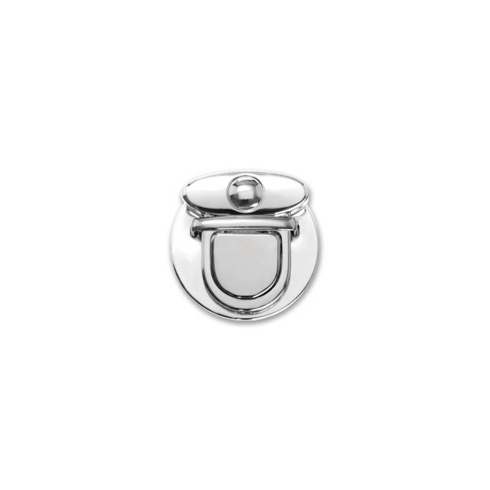 Key lock on screws round 3.3 cm, silver (61132)